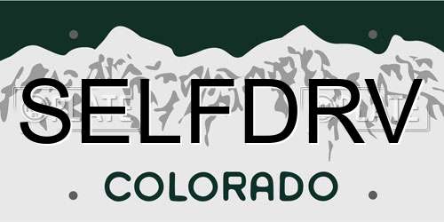 SELFDRV Colorado License Plate