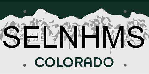SELNHMS Colorado License Plate