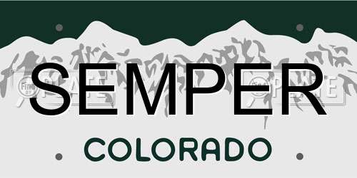 SEMPER Colorado License Plate