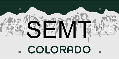 SEMT Colorado License Plate