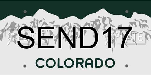 SEND17 Colorado License Plate