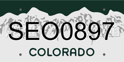 SEO0897 Colorado License Plate