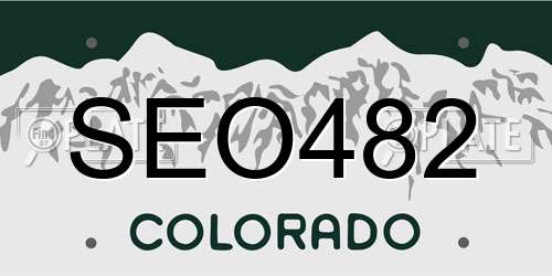SEO482 Colorado License Plate