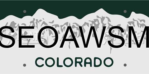SEOAWSM Colorado License Plate