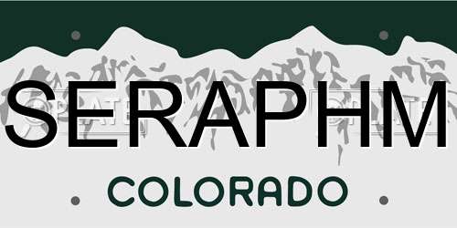 SERAPHM Colorado License Plate