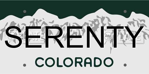 SERENTY Colorado License Plate