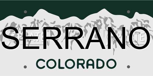 SERRANO Colorado License Plate