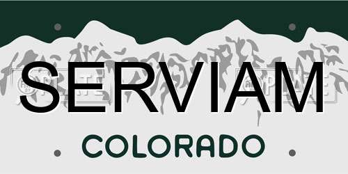 SERVIAM Colorado License Plate