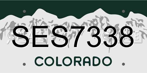 SES7338 Colorado License Plate