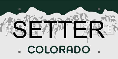 SETTER Colorado License Plate