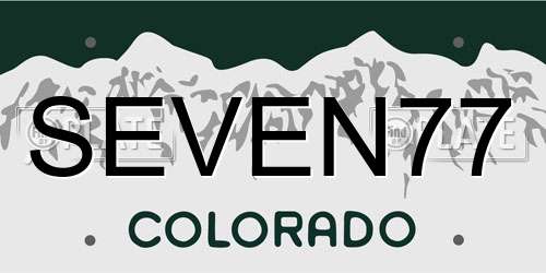 SEVEN77 Colorado License Plate
