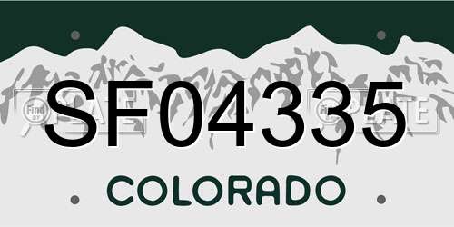 SF04335 Colorado License Plate