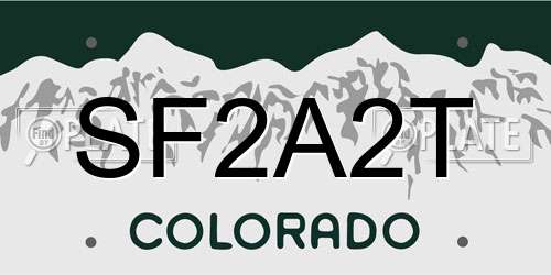SF2A2T Colorado License Plate