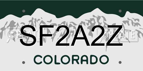SF2A2Z Colorado License Plate