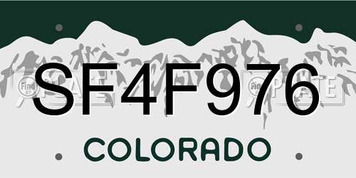 SF4F976 Colorado License Plate