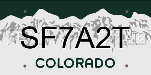 SF7A2T Colorado License Plate