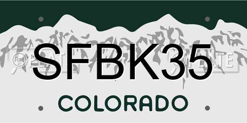SFBK35 Colorado License Plate