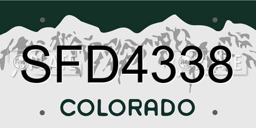 SFD4338 Colorado License Plate