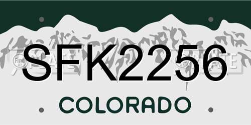 SFK2256 Colorado License Plate