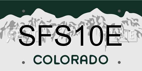 SFS10E Colorado License Plate