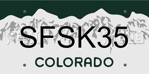 SFSK35 Colorado License Plate