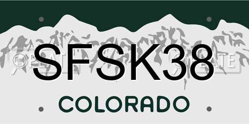 SFSK38 Colorado License Plate