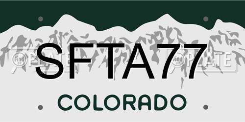 SFTA77 Colorado License Plate