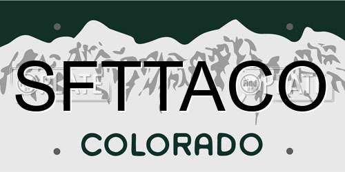 SFTTACO Colorado License Plate
