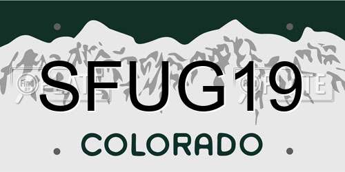 SFUG19 Colorado License Plate