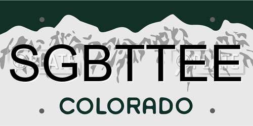 SGBTTEE Colorado License Plate