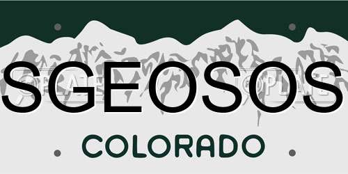 SGEOSOS Colorado License Plate