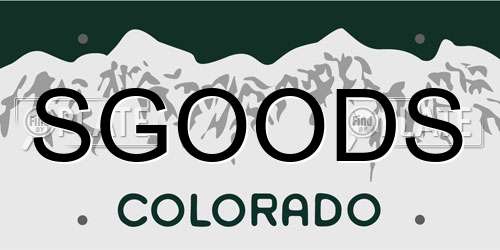 SGOODS Colorado License Plate
