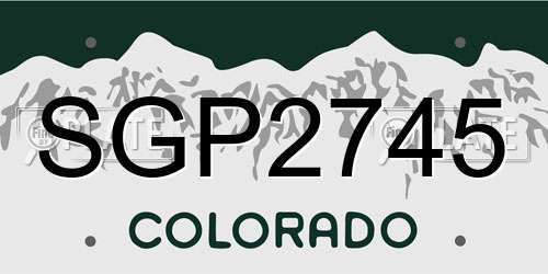 SGP2745 Colorado License Plate