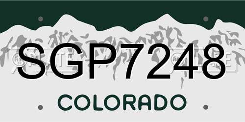 SGP7248 Colorado License Plate