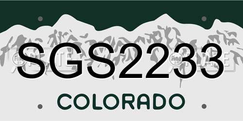 SGS2233 Colorado License Plate