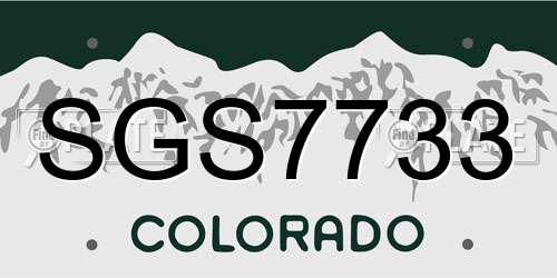 SGS7733 Colorado License Plate