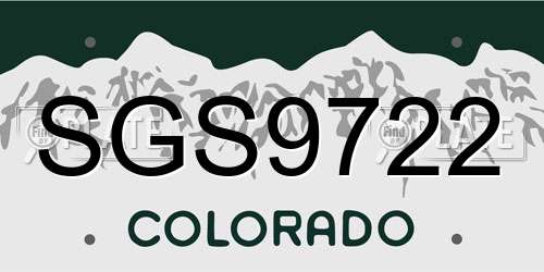 SGS9722 Colorado License Plate