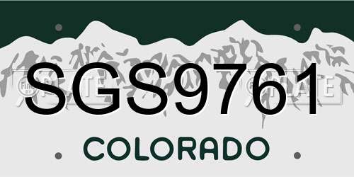 SGS9761 Colorado License Plate