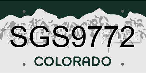 SGS9772 Colorado License Plate
