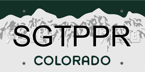 SGTPPR Colorado License Plate