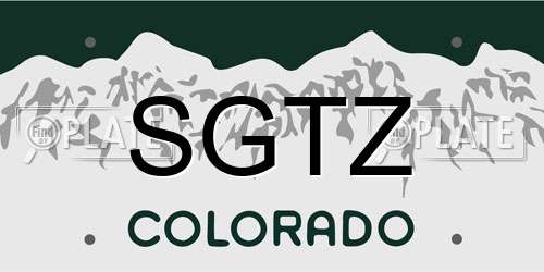 SGTZ Colorado License Plate