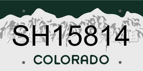 SH15814 Colorado License Plate
