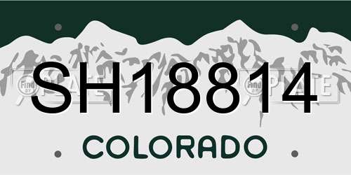 SH18814 Colorado License Plate