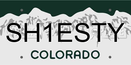 SH1ESTY Colorado License Plate