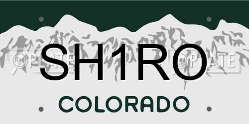 SH1RO Colorado License Plate