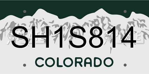 SH1S814 Colorado License Plate