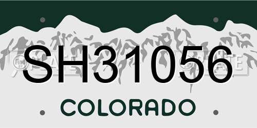 SH31056 Colorado License Plate