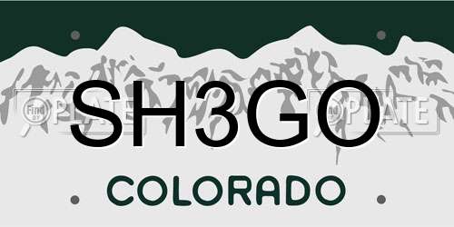 SH3GO Colorado License Plate