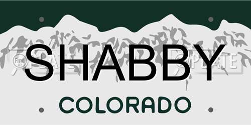 SHABBY Colorado License Plate