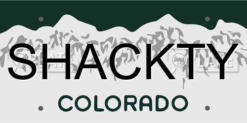 SHACKTY Colorado License Plate